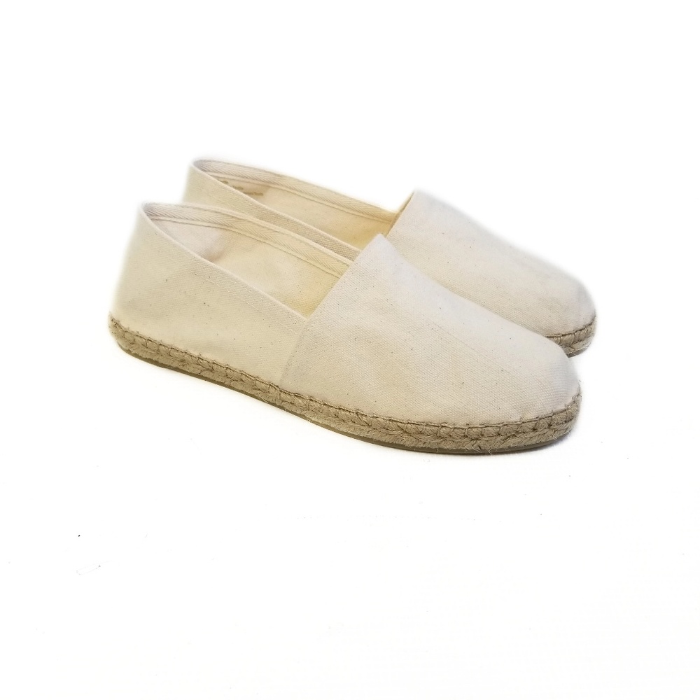 J JILL Padre Ivory Canvas Espadrilles Flats Size 9